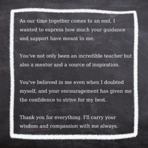 Simple Farewell Message for teacher